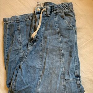 We the Free elastic and tie waisted barrel jean